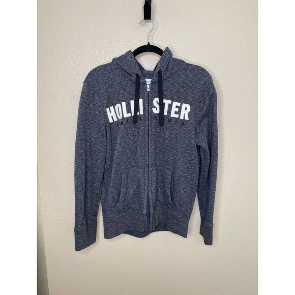 Hollister California Womens Gray Full Zip Hoodie XS drawstring Cotton Long Sleev - Picture 1 of 7